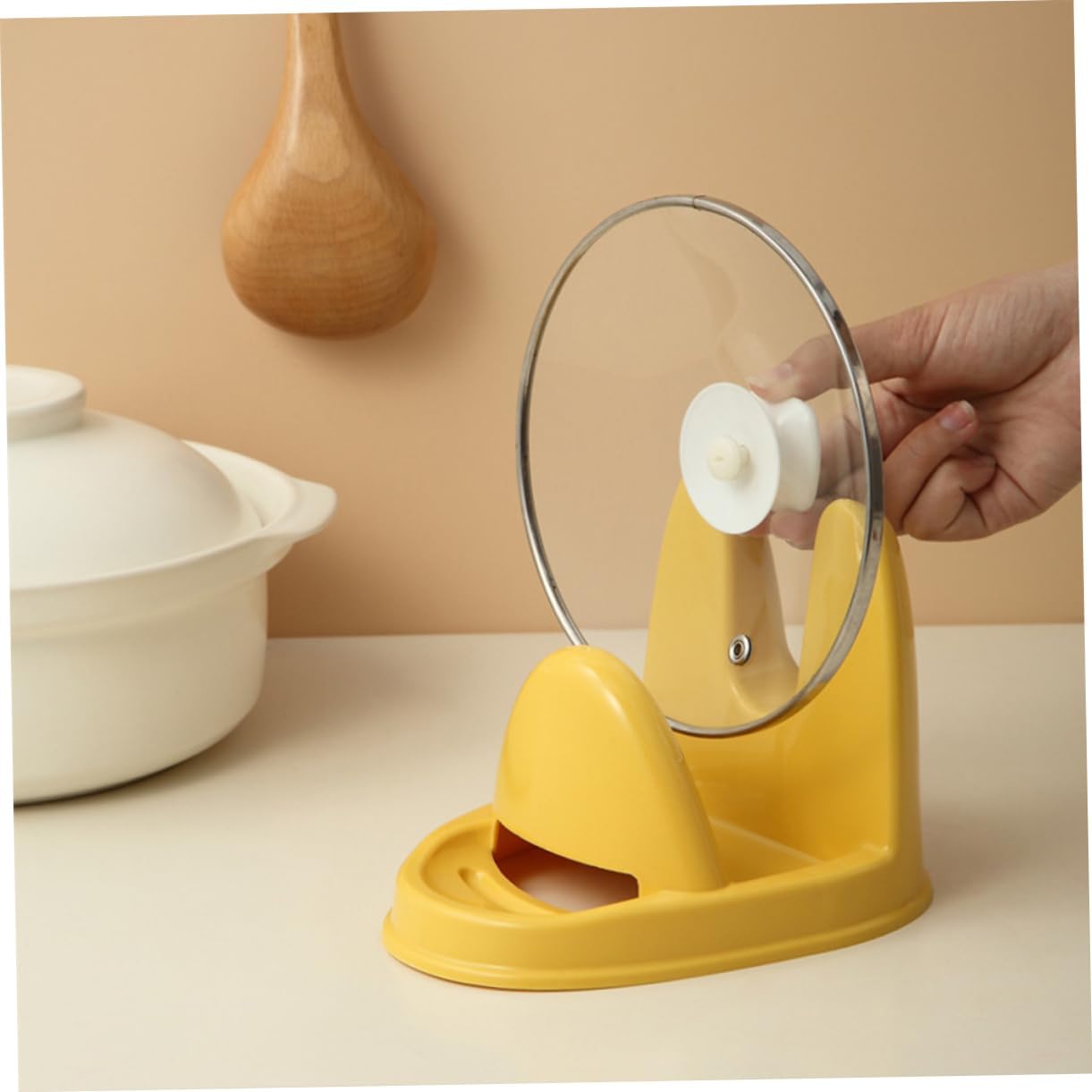 3Pcs Pot Cover Rack Creative Utensil Rest Spoon Holder for Kitchen Organization Features Shaped Design for Neat Counter Random Color image 5