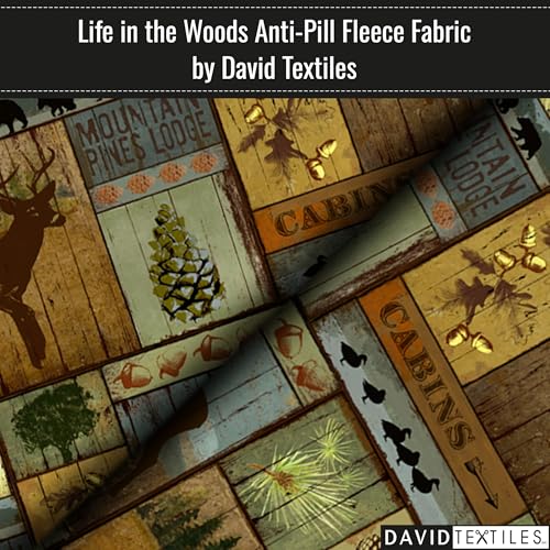 Premium Anti-Pill Fleece Fabric by the Yard for Sewing - Soft Plush Material in Life in The Woods Print by David Textiles 3 Premium Anti-Pill Fleece Fabric by the Yard for Sewing - Soft Plush Material in Life in The Woods Print by David Textiles - Image 2