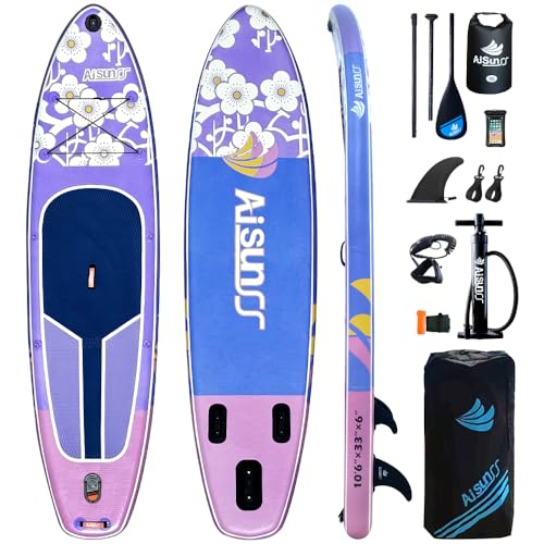 AISUNSS 10.6′ Inflatable SUP 33″ Wide Complete Kit – Purple