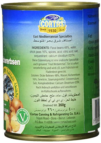 Cortas Dicke weiße Bohnen und Kichererbsen, 6er Pack (6 x 400 g)