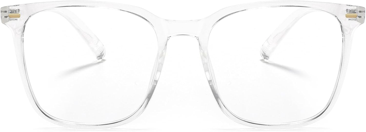 Oversized Square Blue Light Blocking Glasses for Women Men, Anti-Fatigue Computer Monitor Gaming Glasses Reduce Eye Strain(transparent) - Image 5