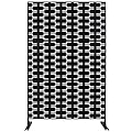 Outdoor Indoor Metal Privacy Screen, 76" H x 48" W, Freestanding Decorative Screen for Balcony, Patio, Deck, Garden PS112 Black
