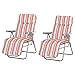 Outsunny 2 Tumbonas Plegables de Jardín Sillas de Gravedad Cero de Acero con Cojín Acolchado Respaldo Ajustable en 5 Posiciones y Reposapiés 60x75x65-102 cm Rayas Naranja