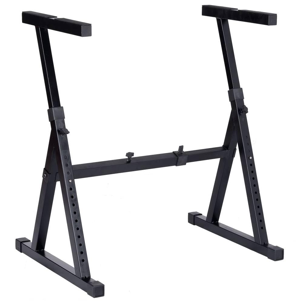 Proel KS350 Nuovo supporto a Z per mixer / tastiera e realizzato in acciaio tubolare, regolabile in larghezza ed altezza, Nero Opaco