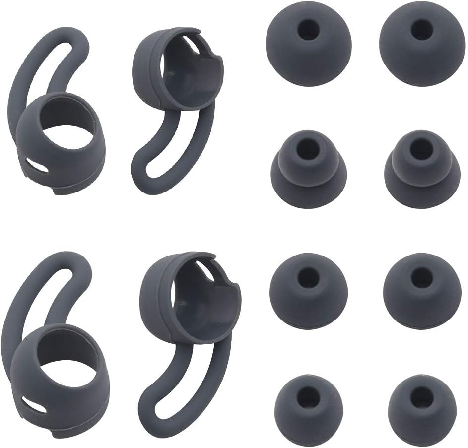JNSA Replacement Wingtips & Eartips Set for BeatsX Beats X Headphones and urBeats3 Earphones, Soft Wing Tips 2 Size 2 Pairs & Ear Tips 4 Size 4 Pairs,Accessory Pack for urBeats 3,BeatsX,Gray 2+3