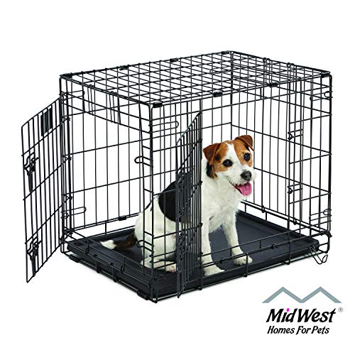 Small Dog Crate | MidWest Life Stages 24" Double Door Folding Metal Dog