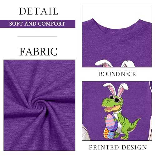 Image of Ithalt Kids Easter Shirts for Girls Cute Bunny Graphic Tshirt Easter Long Sleeve Tops 5-14y