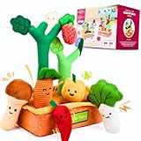 Montessori Toys 6-12 Months, Baby Sensory Toys Plush Fruits and Vegetables for...