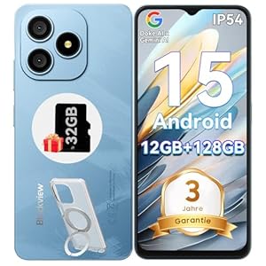 Blackview Wave 9C Handy Ohne Vertrag, Android 15 Phone, 12GB+128GB/2TB TF, 6.56", 5000mAh Smartphone Ohne Vertrag Günstig, IP54, 13MP+8MP, Fingerabdruck/GPS/OTG/Ring-... Handyhülle