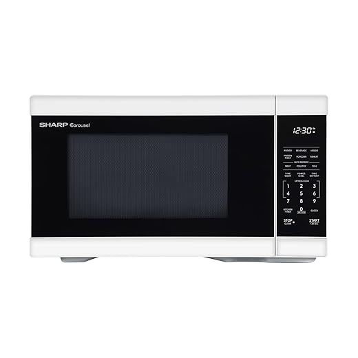 SHARP Countertop Microwave Oven with Removable 12.4" Carousel Turntable, 1000 Watt, 1.1 Cubic Feet, White