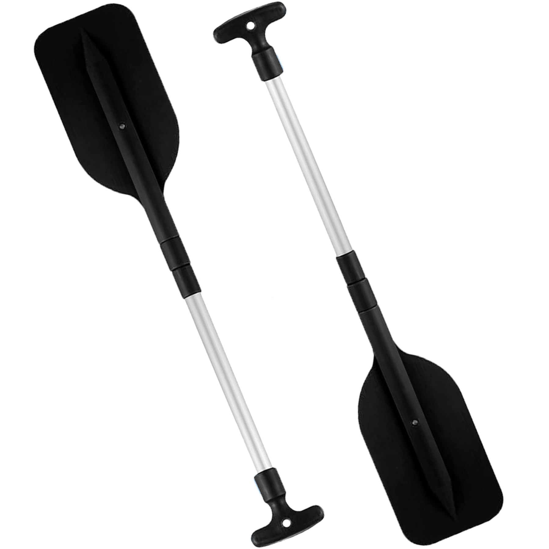 Yvocuyn 2 PCS Kayak Paddle Telescoping Kayak Paddles with Plastic Blades Canoe Paddle T-Handle Boat Portable Boat Oars for Canoes, Inflatable Boats, Emergency Boats Black