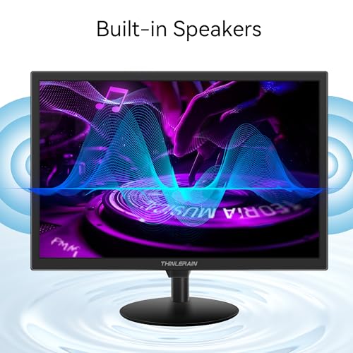 Image of 19 inch Computer Monitor 1440x900 PC Monitor with HDMI VGA AV BNC USB Ports, 60Hz, 5Ms, VESA, Display Build-in Speakers for Office Home