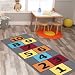 Ottomanson Children's Garden Collection Educational Hopscotch Design, 2'7" X 6'0", Gray