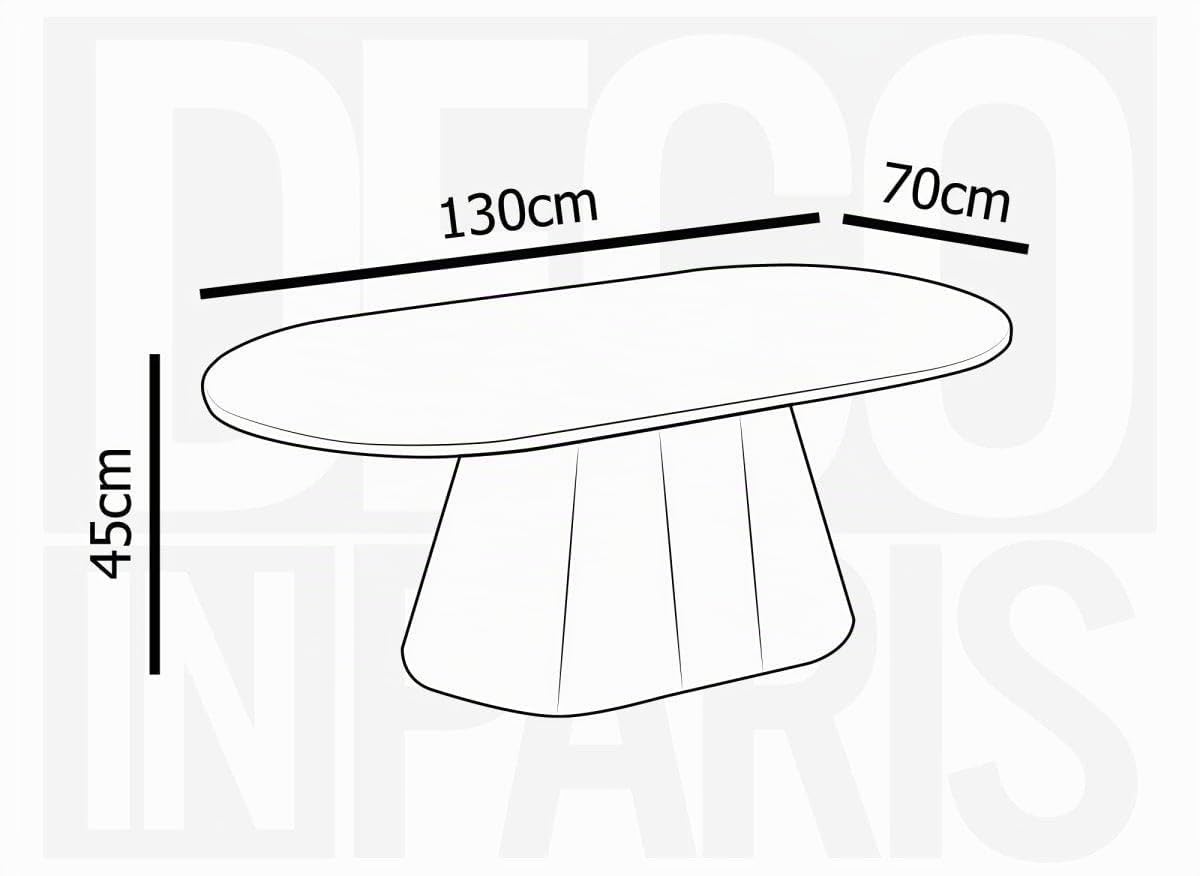 DecoInParis Table Basse Ovale en marbre Composite Beige Tiana
