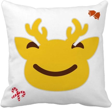Amazon Co Jp スマイルイエローかわいい素敵なオンラインチャット絵文字イラストパターン クリスマスの枕カバー正方形 50cm X 50cm ホーム キッチン