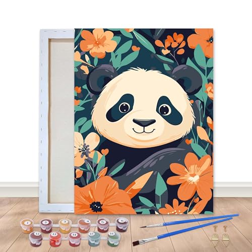 Pintura por números para adultos principiantes con lienzo enmarcado