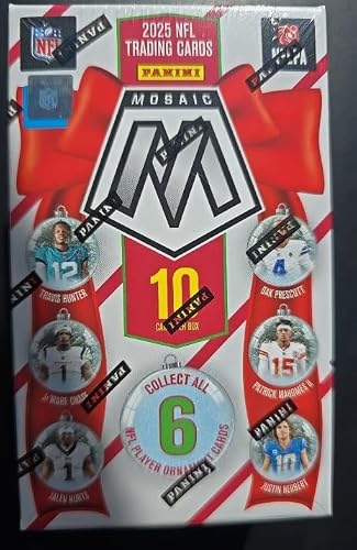 2025 Panini Mosaic Football Ornament Factory Sealed Box - Look for Red/White Stripe Rookies