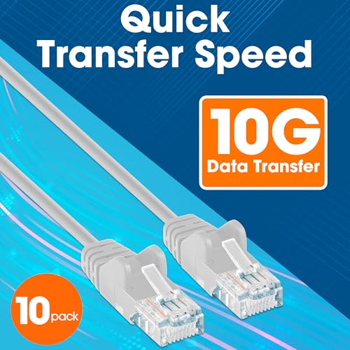 image for Intellinet Slim Cat6 Ethernet Network Patch Cable – 10-Pack - 10Gbps