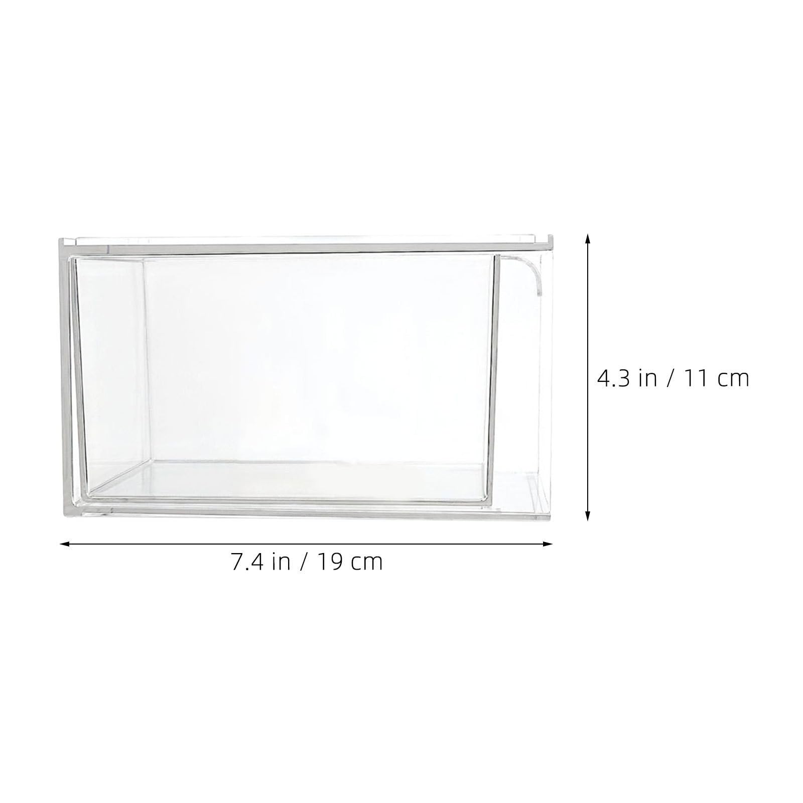 Alasum 4 Pezzi Organizer Trasparente Design Impilabile con Divisori Rimovibili e Maniglia in Pet per Collane e Rossetti per Uso Domestico e Cassetti da Ufficio