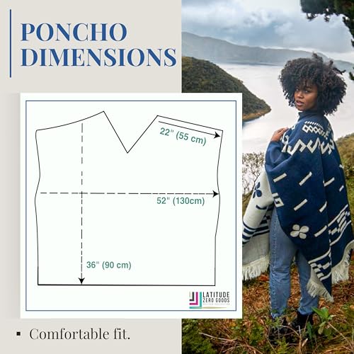 Image of LATITUDE ZERO Alpaca Wool Poncho -Serape | Warm & Soft Clint Eastwood poncho| cowboy - Western - Style