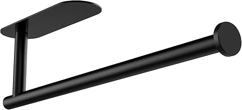 Soporte para toallas de papel para debajo del gabinete, soporte de rollo de papel autoadhesivo para montaje en pared, soporte de papel de acero