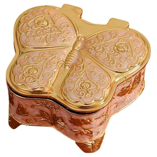Boîte à bijoux vintage métal papillon anti-perte petits objets - 2