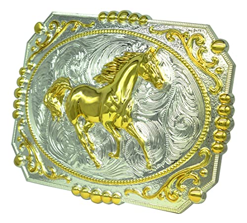 Image of Moranse Cross Cowboy Kneeling Prayer Horse Zinc Alloy Belt Buckles