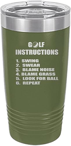 Miniatura 10 de Rogue River Tactical Funny Golf Instructions - Taza de viaje de 20 onzas con tapa aislada al vacío, regalo caliente o frío para golfista, papá