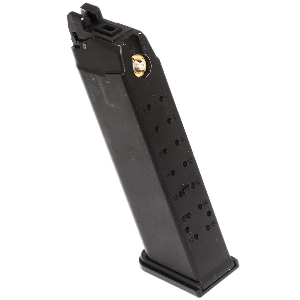 Airsoft Parts 25rd Gas Mag Metal Magazine for pour G17 Series GBB Pistol Black Noir