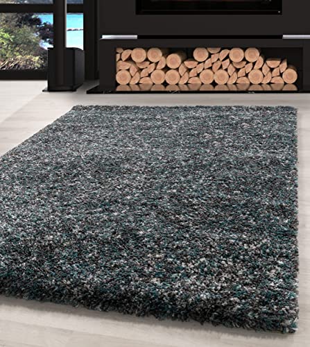 Carpettex Hochflor Teppich Wohnzimmer Shaggy Flokati Teppich Modern Meliert Design 80 x 150 cm Flur...
