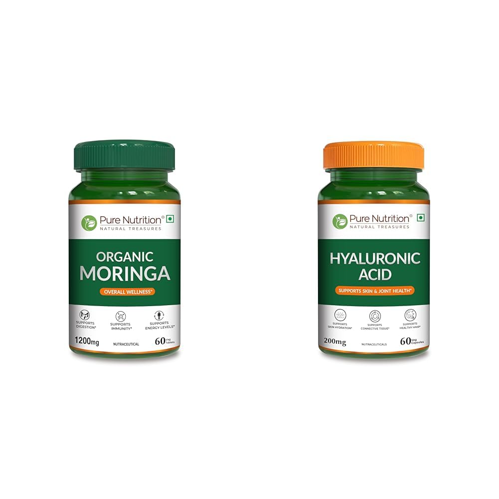 Pure Nutrition Moringa 1200mg – 60 Veg Tablets | Rich in Antioxidants, Vitamins & Minerals | Suppo | Pure Nutrition Hyaluronic Acid 200mg - 60 Veg Capsules | Supports Skin Hydration, Joint Health & C-picture-30