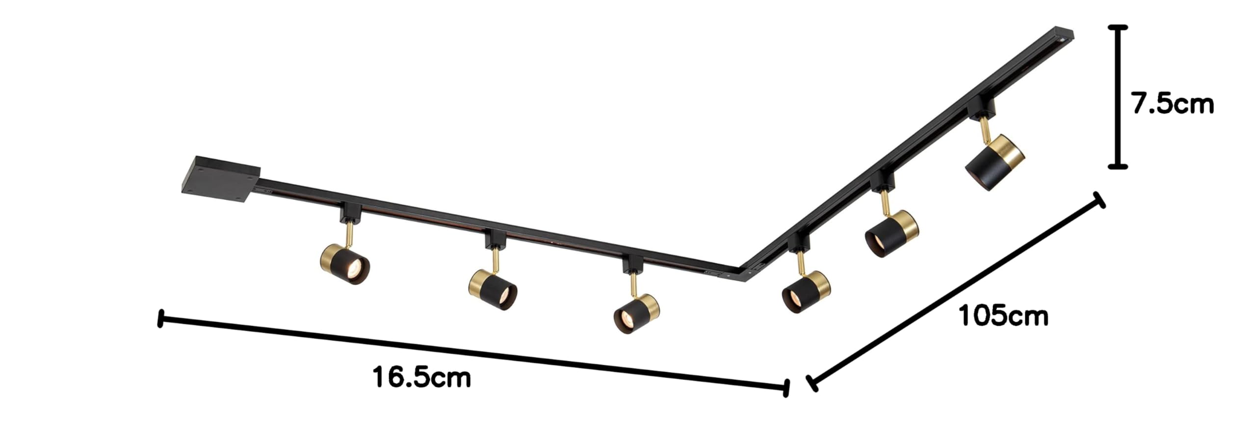 LUCIDE TRACK Starter Set - 1-Phasen Stromschienensystem/Stromschienenbeleuchtung - 2 Meter - 220V - Schwarz