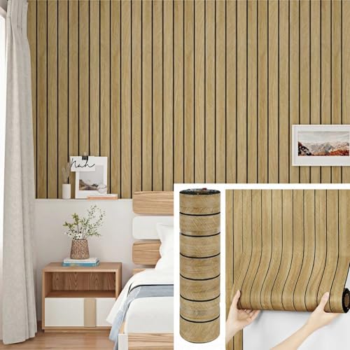 Paneles de pared efecto madera para sala de estar y dormitorio con formato rollo 2