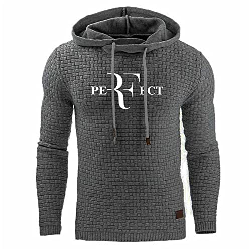 LHX RF Signature Sweat à Capuche Noir Federer Roger Streetwear Sport Sweat à Capuche Federer Roger Perfect Nadal Gold Head Black Tennis Signature Cool Cover