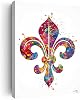 Canvas Art Wall,Fleur De Lis Watercolor Print Fleur De Lys Canvas Art Nature Flower Housewarming Gift Wedding Gift Wall Art Wall Decor Wall Hanging- 8 in x12 in-Ready to hang