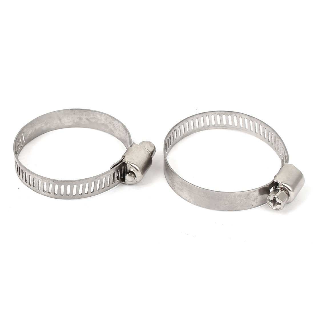 Aexit 25-38mm Stainless Clamps Steel Worm-Drive Phillips Head Screws Hose Clamps Strap Clamps 20 Pcs