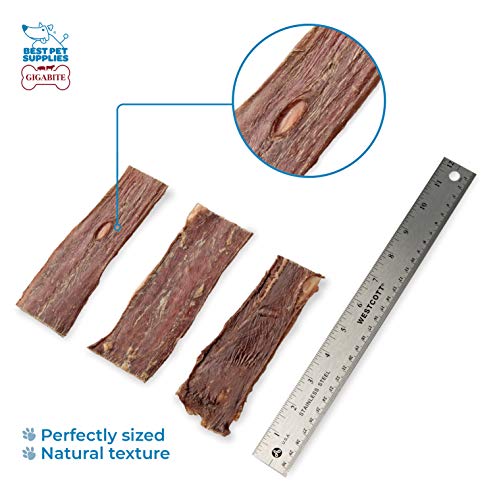 Image of GigaBite Beef Esophagus Dog Treats - Natural Gullet Sticks for Dogs, High Protein Single Ingredient Dog Chews, Rawhide Free Dental Dog Treats for All Dog Breeds - Strips (6 Inch), Pack of 22
