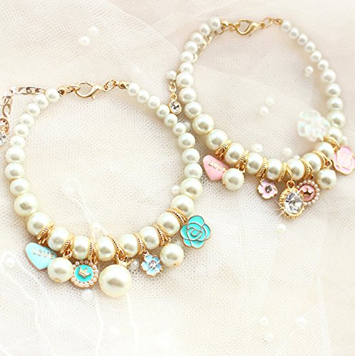 ワンちゃん　淡水バロックパールネックレス 犬　かわいい　ハンドメイド Amazon | 手作り犬の アクセサリー・小物 貓用 犬用ネックレス パール