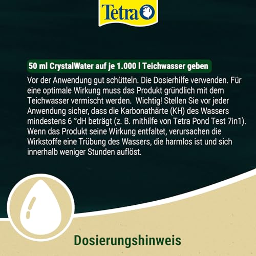 Tetra Pond CrystalWater - Wasserklärer gegen Trübungen für kristallklares Wasser im Gartenteich, 500 ml