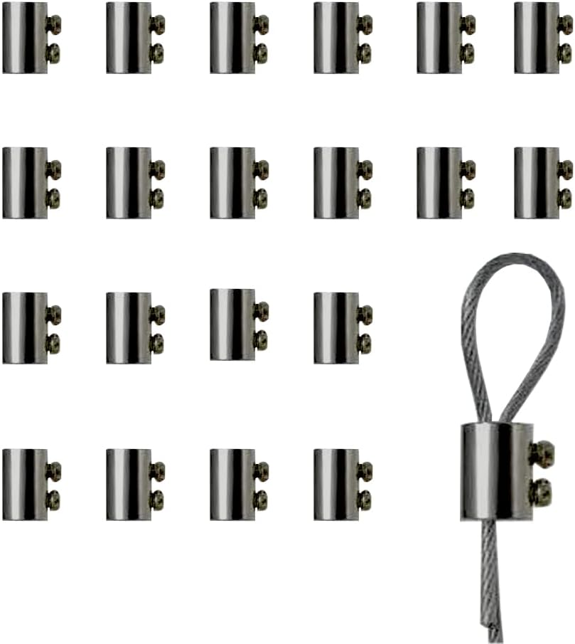 20pcs New Upgrade Steel Wire Rope Cable Clamp/double Hole Stainless - View #3