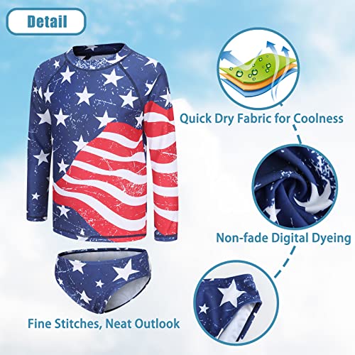 Image of Girls 3 Piece Swimsuits Set Long Sleeve Rash Guard Tankini Bathing Suits for Girls Beach Swimwear Set 3-16 Years