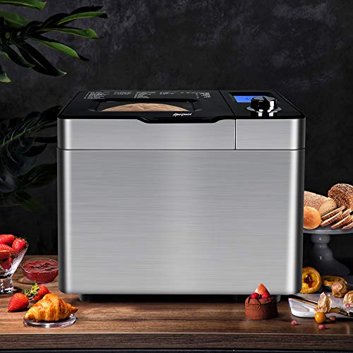 Hoepaid Bread Machine, 25-in-1 Program Setting with Raisin Dispenser, Non-stick Pan