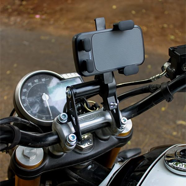 Image of GPS Mount | Mobile Holder Mount is Compatible with Triumph Speed 400 |Speed T4 | Scrambler 400X | Scrambler 400XC (Black, Pack of 1)