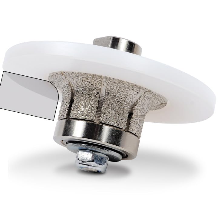 Half Bullnose Grinding Wheel Diamond Hand Profiler - 20mm Edge Shaping Router Bits for Granite Quartz Marble & Stone Kitchen Worktops