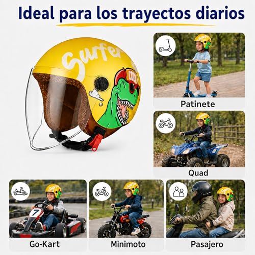 Casco Jet con visera para niños desmontable y lavable 6