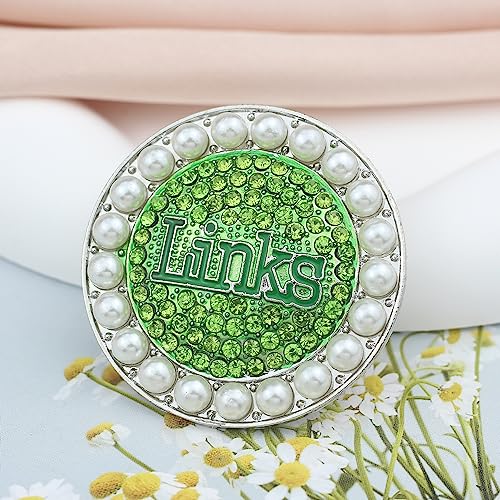 Image of Greek Sorority Brooch Pin for Women Sister Sorority Gift Paraphernalia Jewelry Green Rhinestone Brooch Sisterhood Graduation Gift for Soror