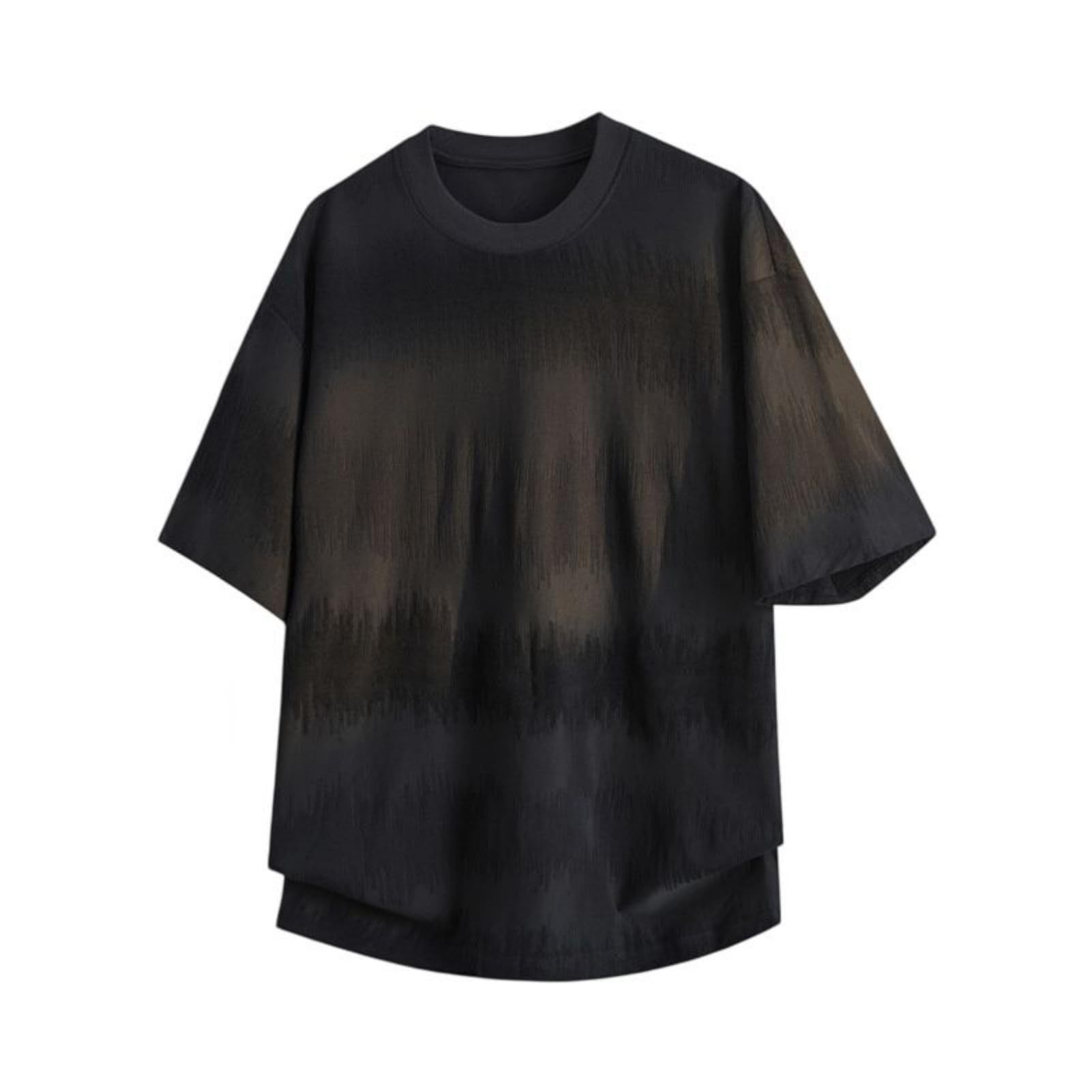 Męska koszulka z okrągłym dekoltem tie-dye gradientowa mieszanka bawełny z krótkim rękawem luźny krój do streetwear na zewnątrz podróż na co dzień