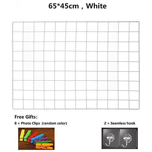 ShouYu Panel de pared para fotos, panel de rejilla multifunción, organizador de tableros, Blanco 65, 65×45