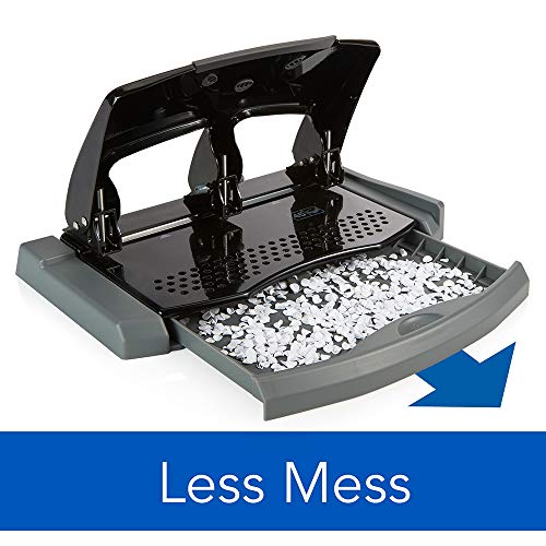 Swingline 3 Hole Punch, Desktop Hole Puncher 3 Ring, Smarttouch Metal Paper Punch, Home Office Supplies, Portable Desk Accessories, 45 Sheet Punch Capacity, Low Force, Black/Gray (74136) #TOP4