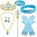 Produktbild Tacobear 8 Stück Jasmin Prinzessin Kostüm Zubehör mit Prinzessin Krone Zauberstab Strinband Handschuhe Ohrringe Halskette Party Prinzessin Schmuck für Kinder Mädchen